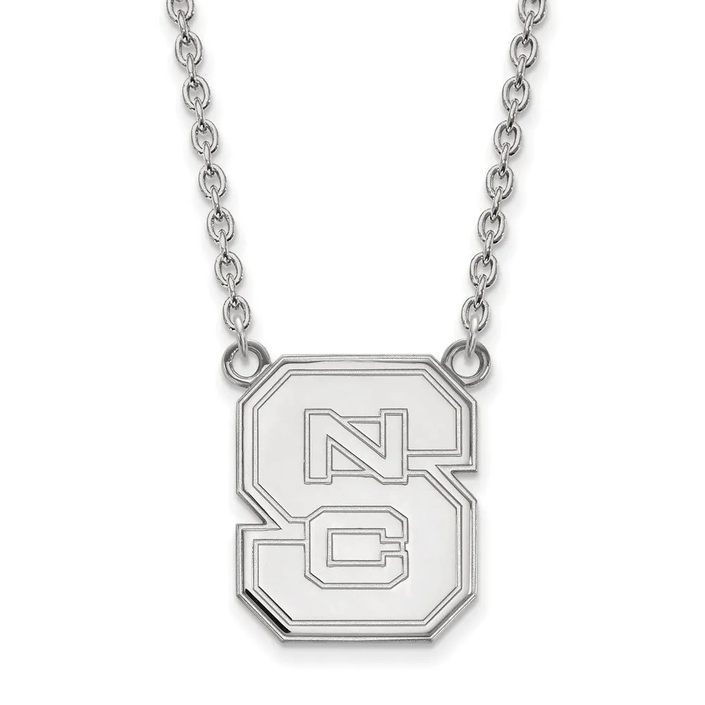 14k White Gold North Carolina Large 'NCS' Pendant Necklace