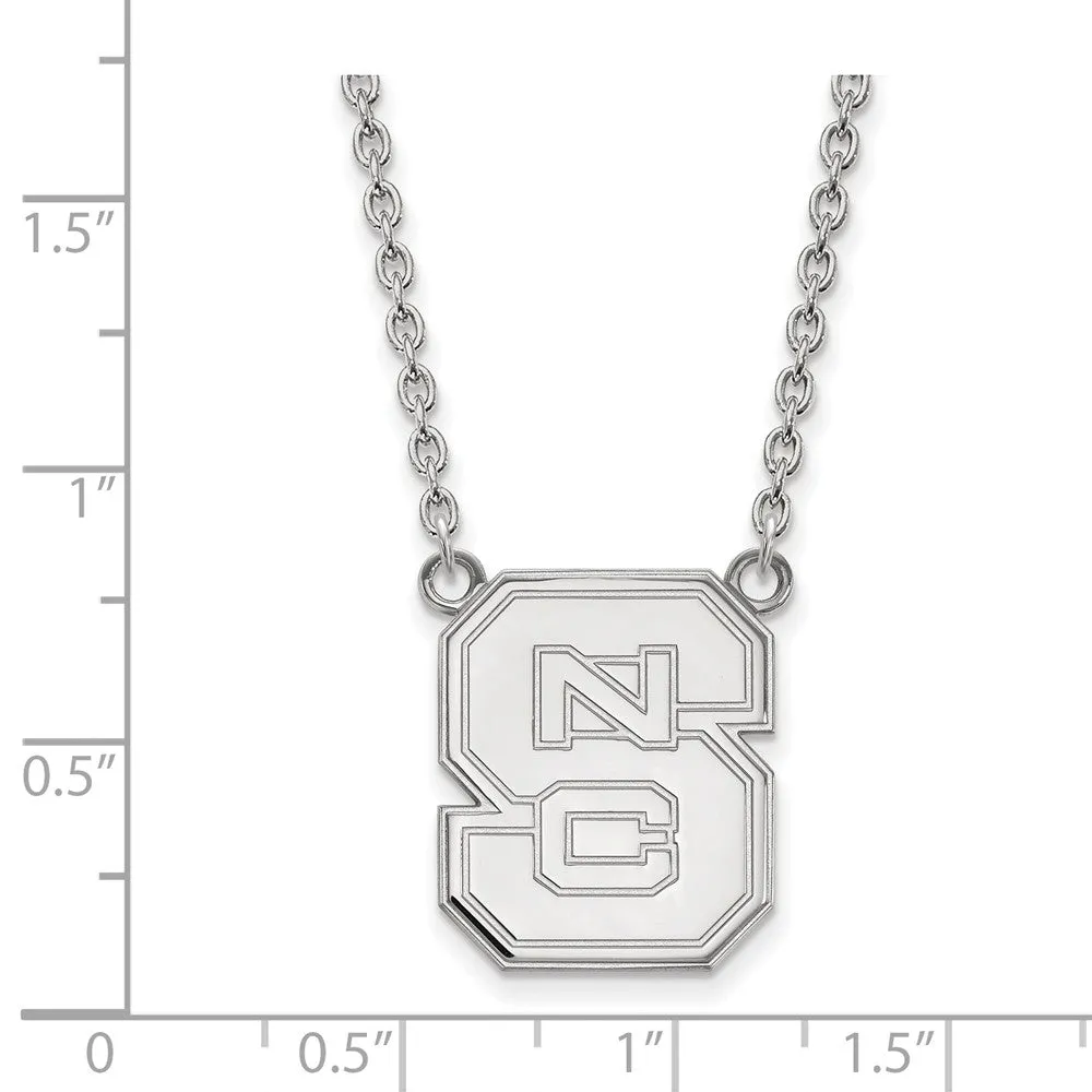 14k White Gold North Carolina Large 'NCS' Pendant Necklace