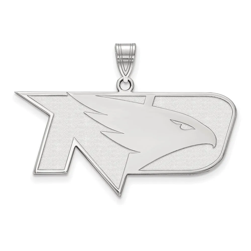 14k White Gold North Dakota Large Square Logo Pendant