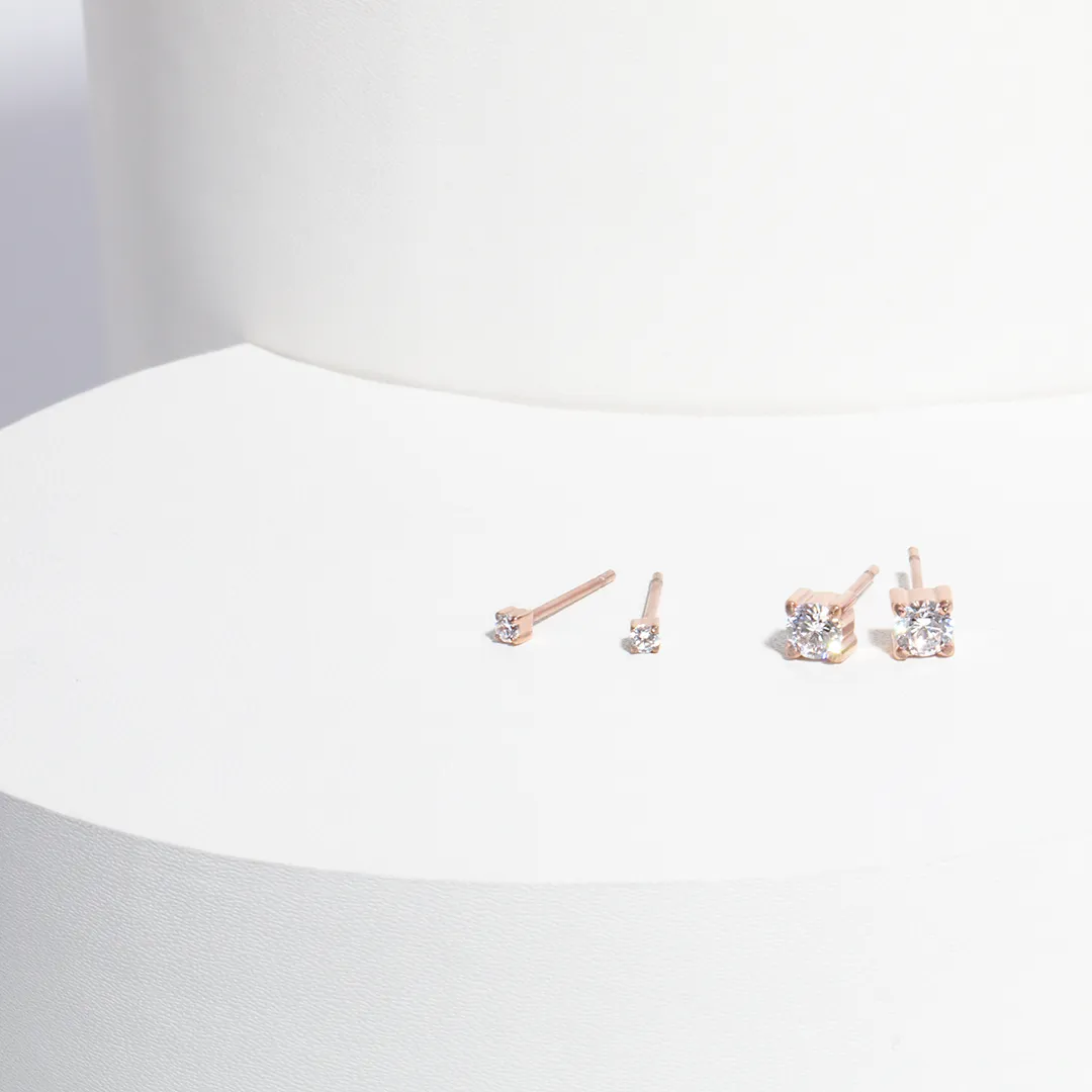 2mm cz stud earrings