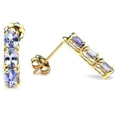 4/5 CT TANZANITE 10KT SOLID GOLD EARRINGS STUD