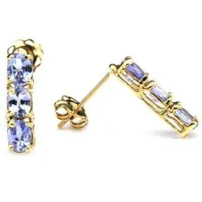 4/5 CT TANZANITE 10KT SOLID GOLD EARRINGS STUD