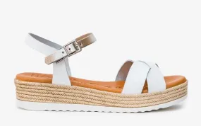 5016 Espadrille Wedge White