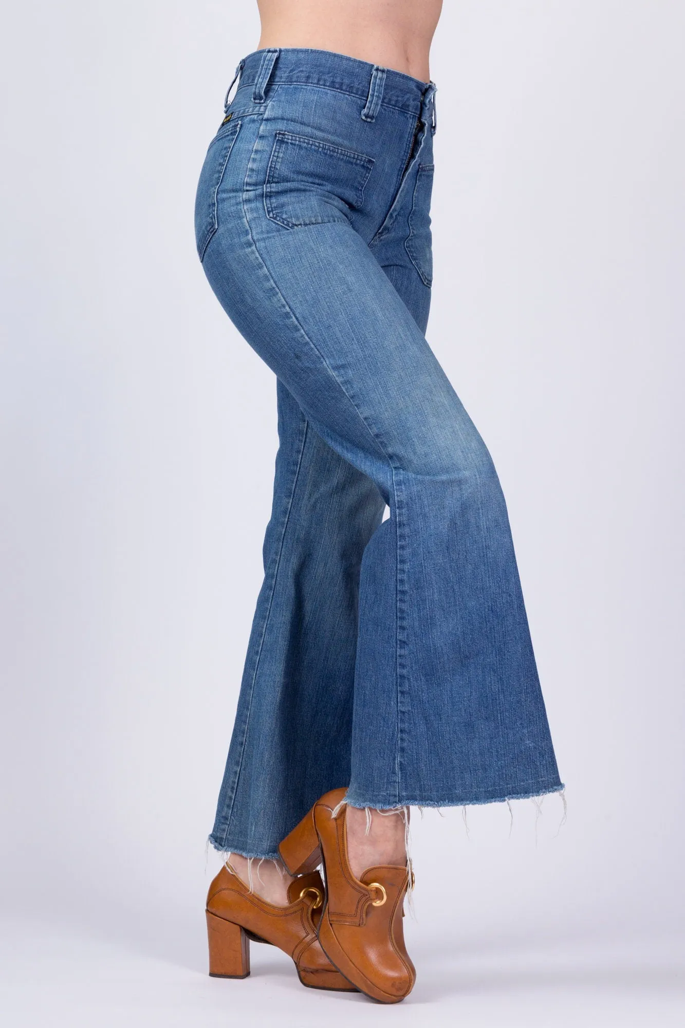 70s Wrangler Faded Denim Bell Bottoms - 29" Waist