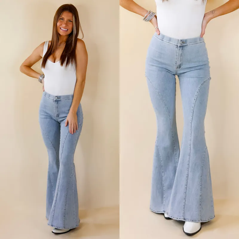 All I Needed Denim Bell Bottoms in Light Wash