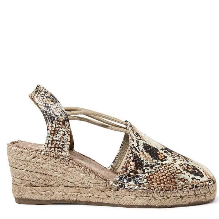 Animal Print Cotton Blend Wedge Espadrille for Women - Tania-MK