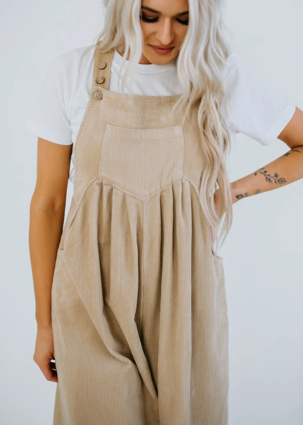 Astrid Corduroy Wide Leg Overalls