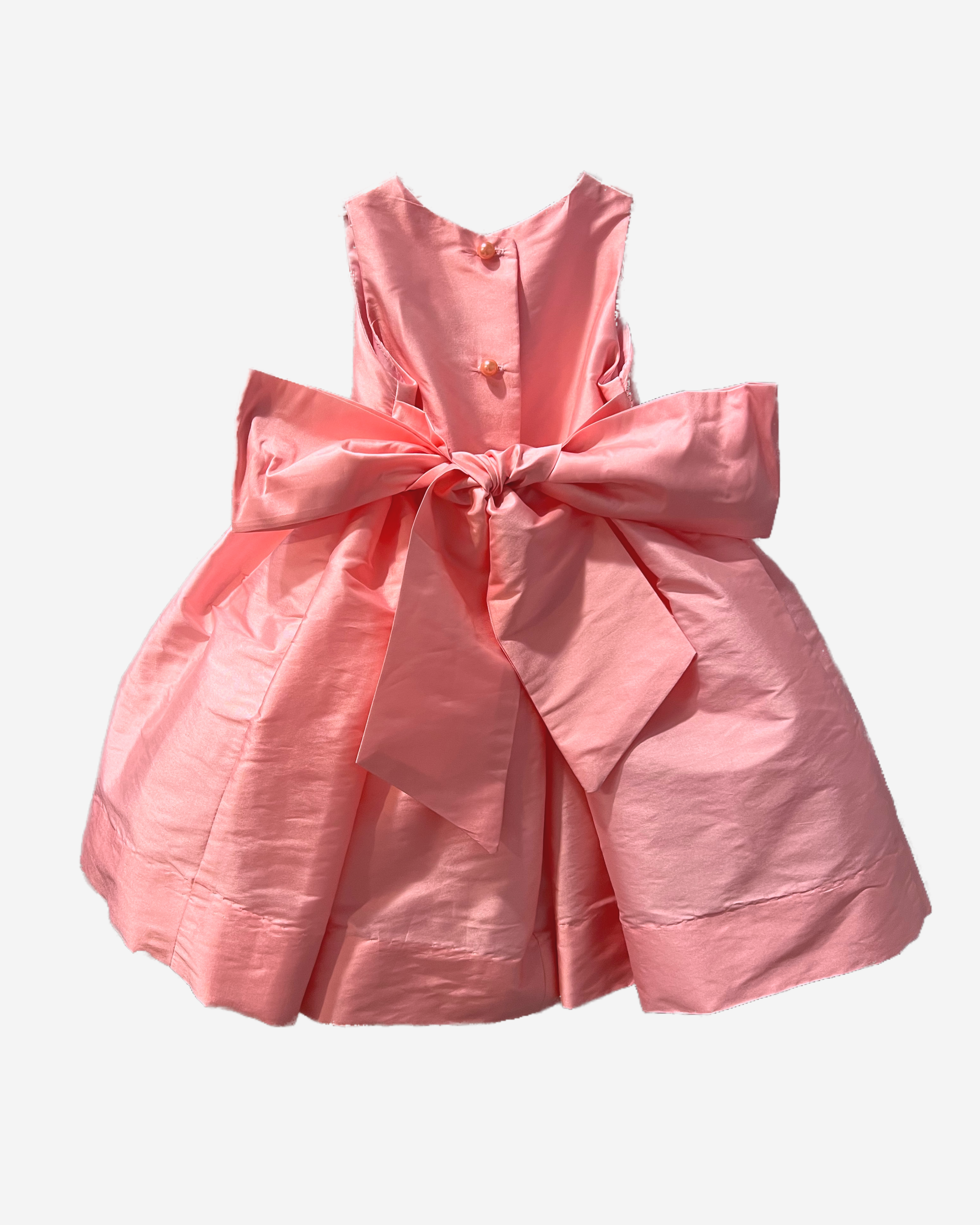 Barbie pink faux silk with sparkle belt dress