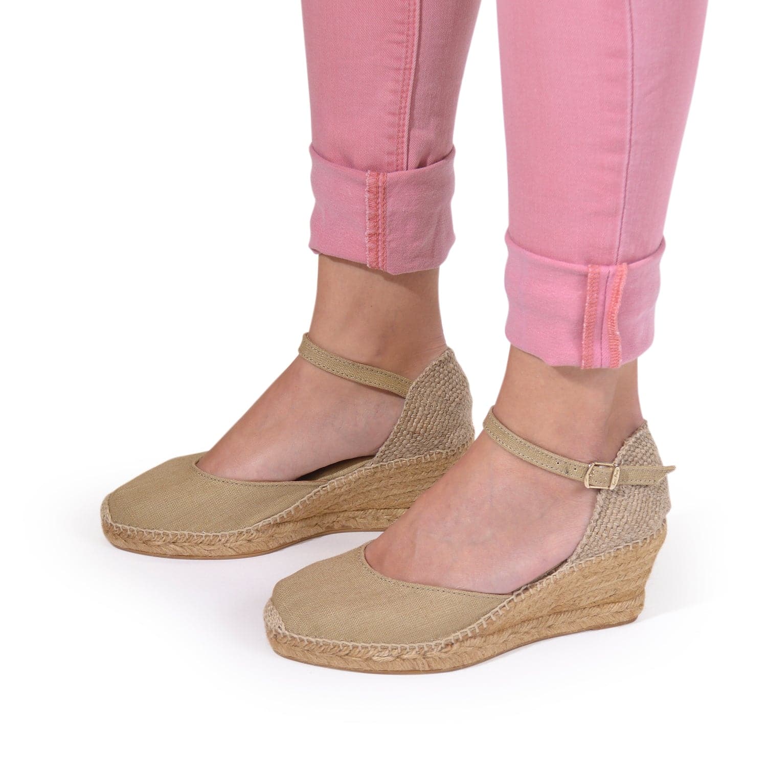 Basic Closed Toe Linen Wedge Espadrille for Women - Caldes