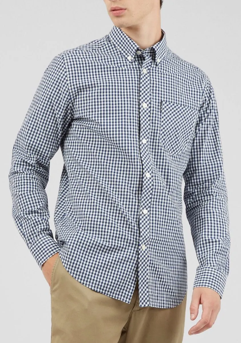 Ben Sherman Gingham Check Long Sleeve Shirt Dark Blue