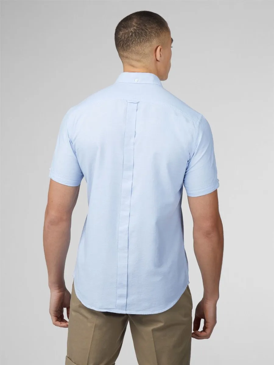 Ben Sherman Short Sleeve Button Down Oxford Shirt Sky