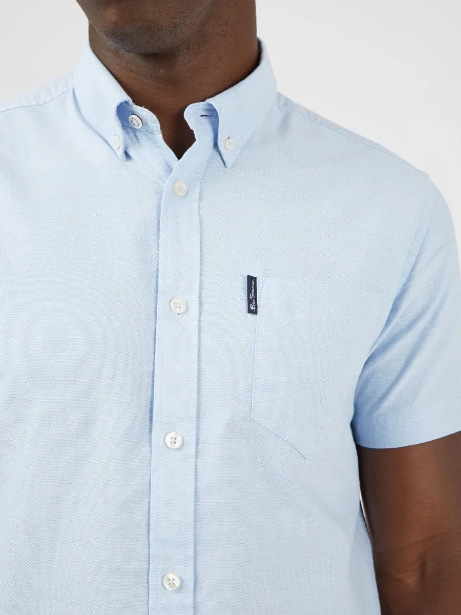 Ben Sherman Short Sleeve Button Down Oxford Shirt Sky