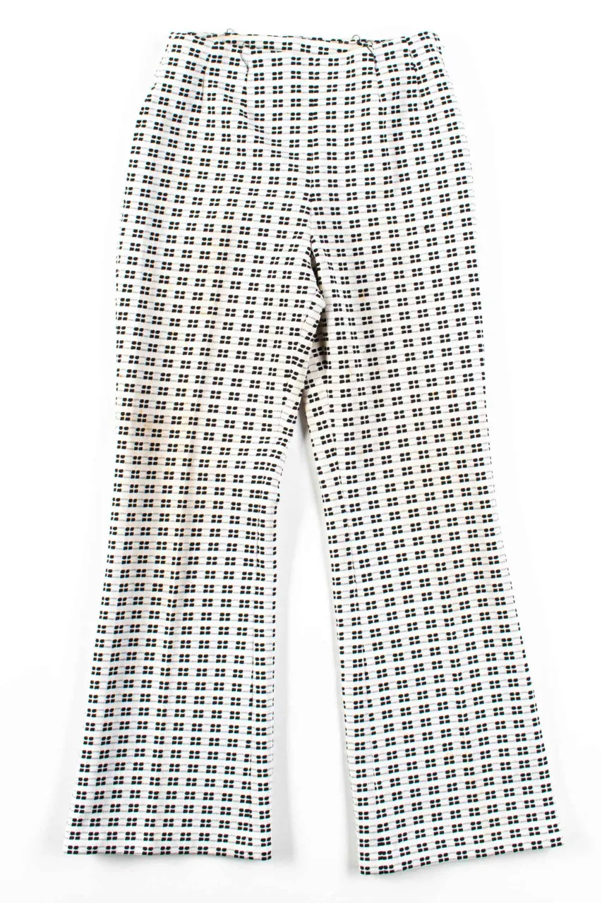 Black & White Patterned Vintage Bell Bottoms