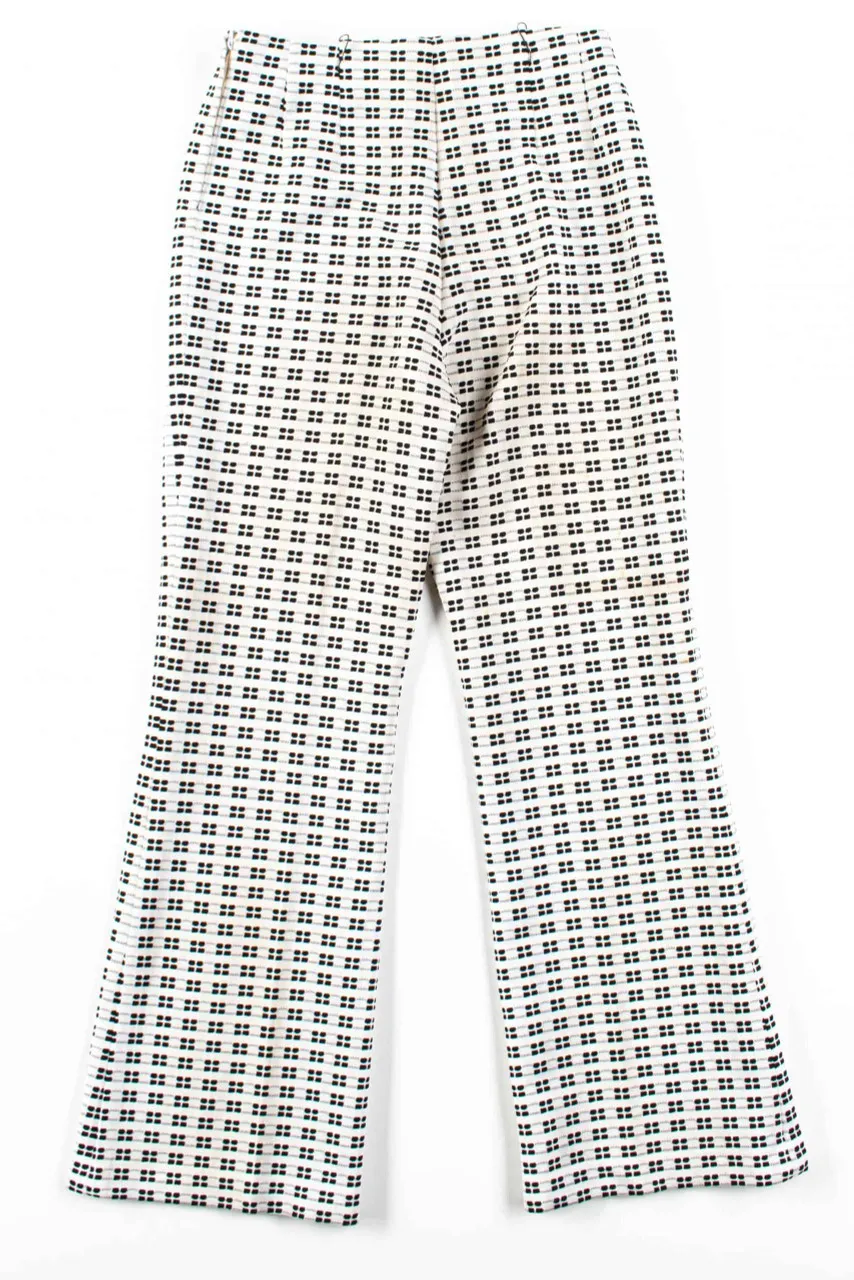 Black & White Patterned Vintage Bell Bottoms