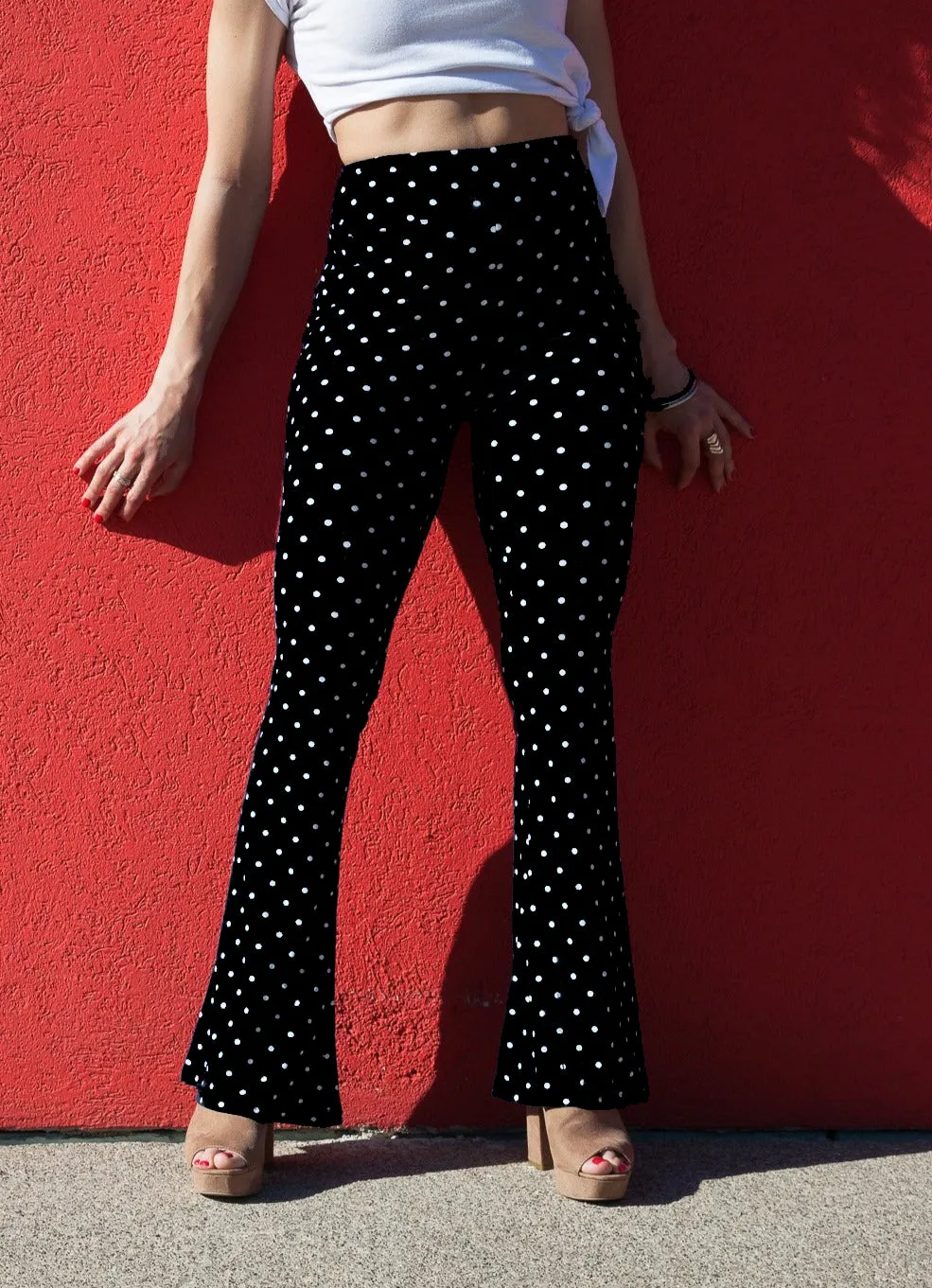 Black Dotty Bell Bottoms