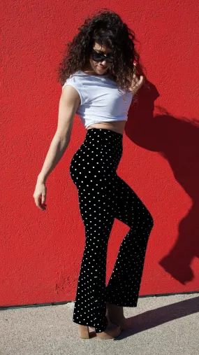 Black Dotty Bell Bottoms