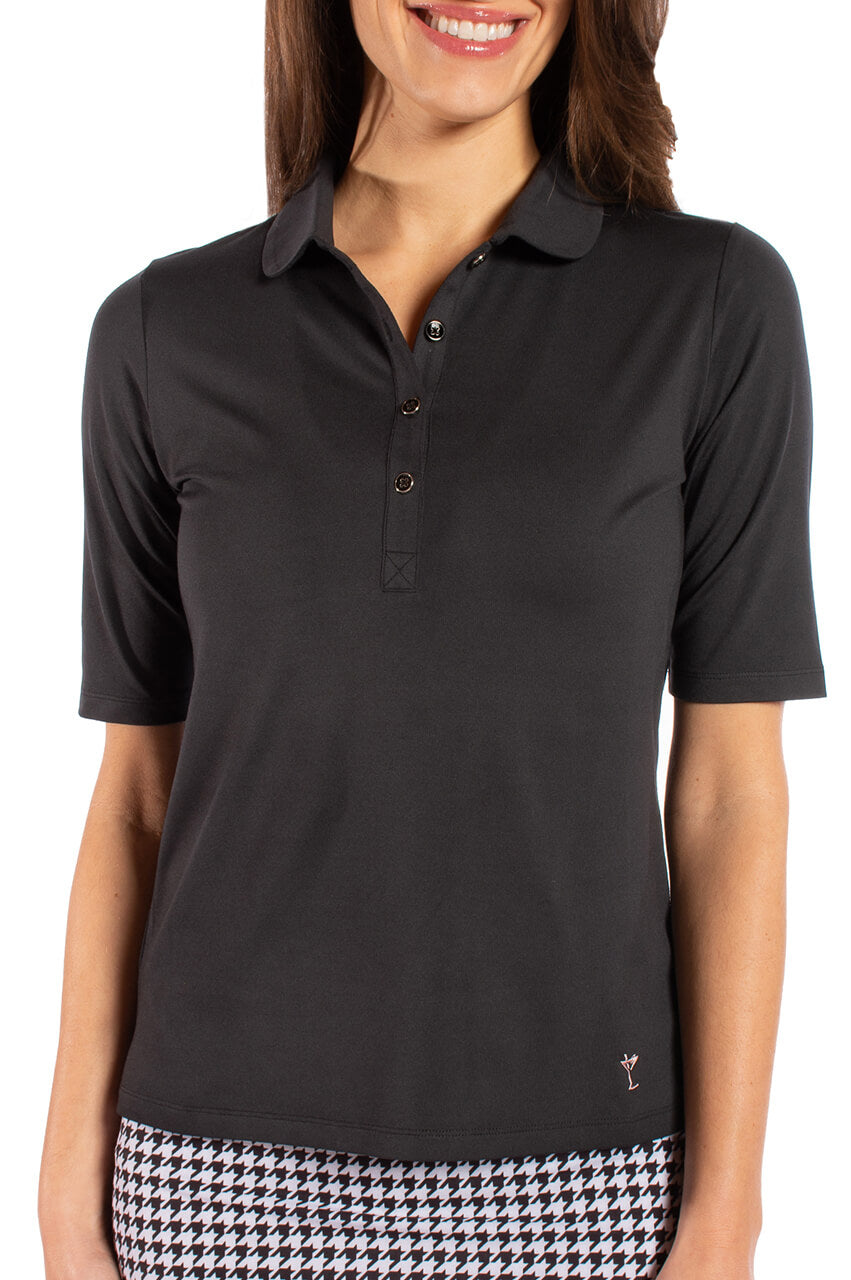 Black Fabulous Elbow Polo