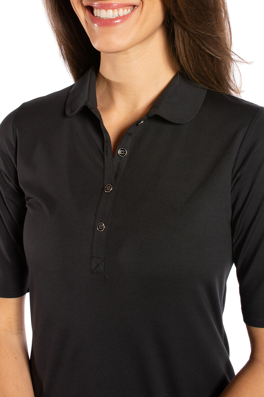 Black Fabulous Elbow Polo