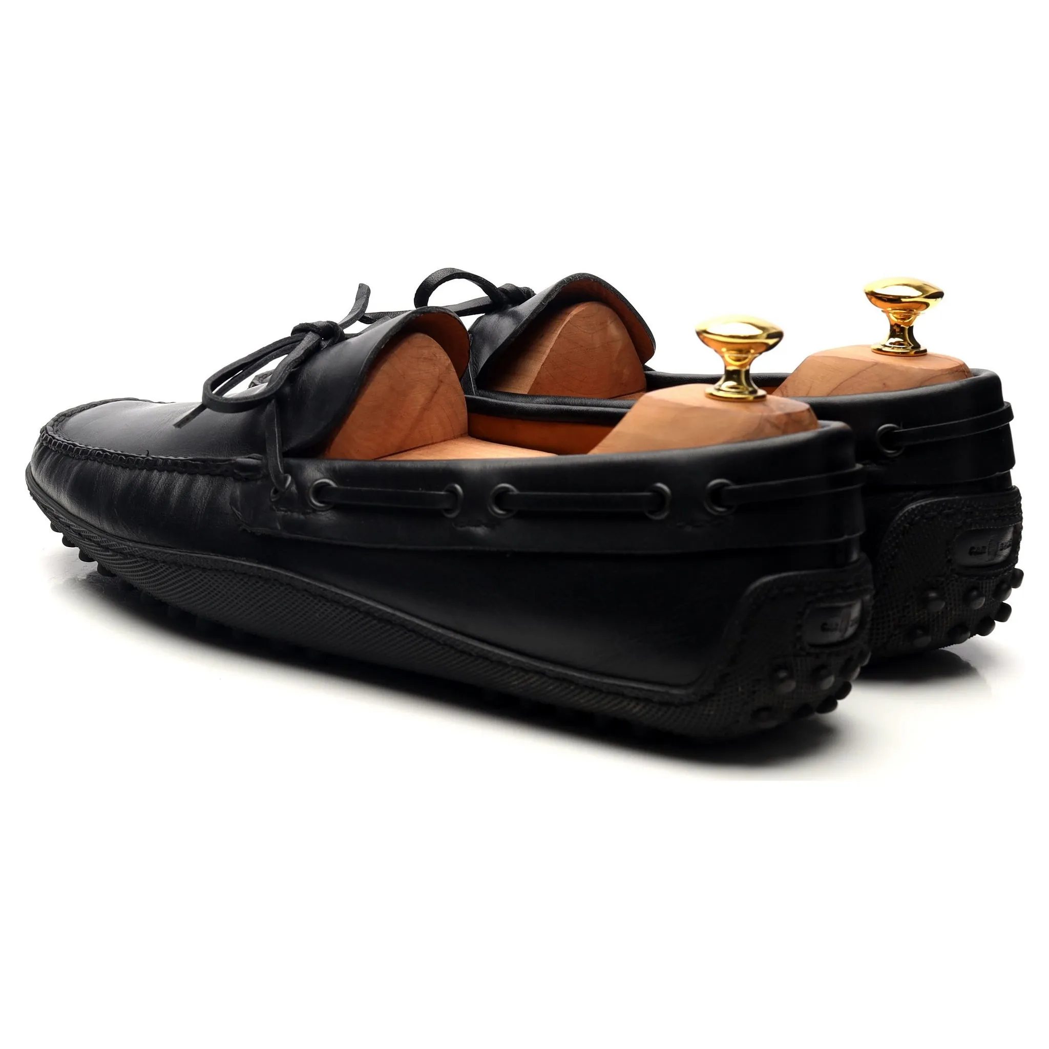 Black Leather Driving Loafers UK 10