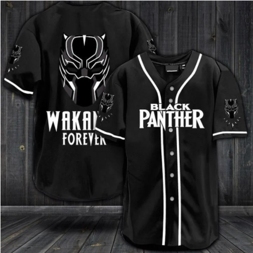 BLACK PANTHER WAKANDA FOREVER BASEBALL SHIRT