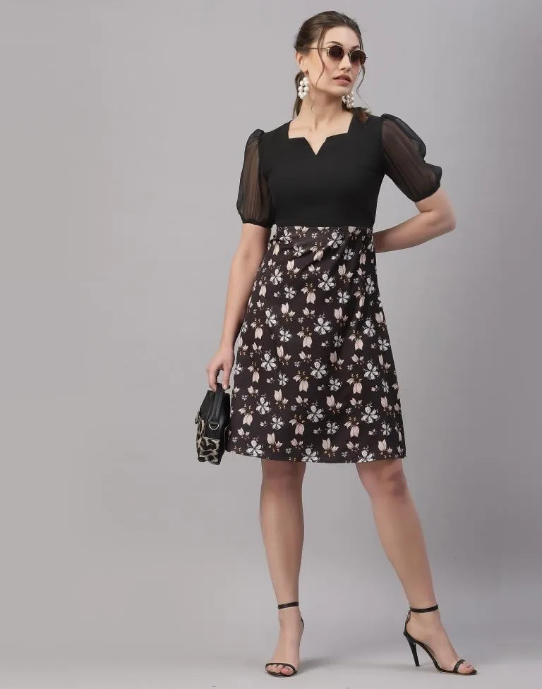 Black Puffed Sleeve Dress