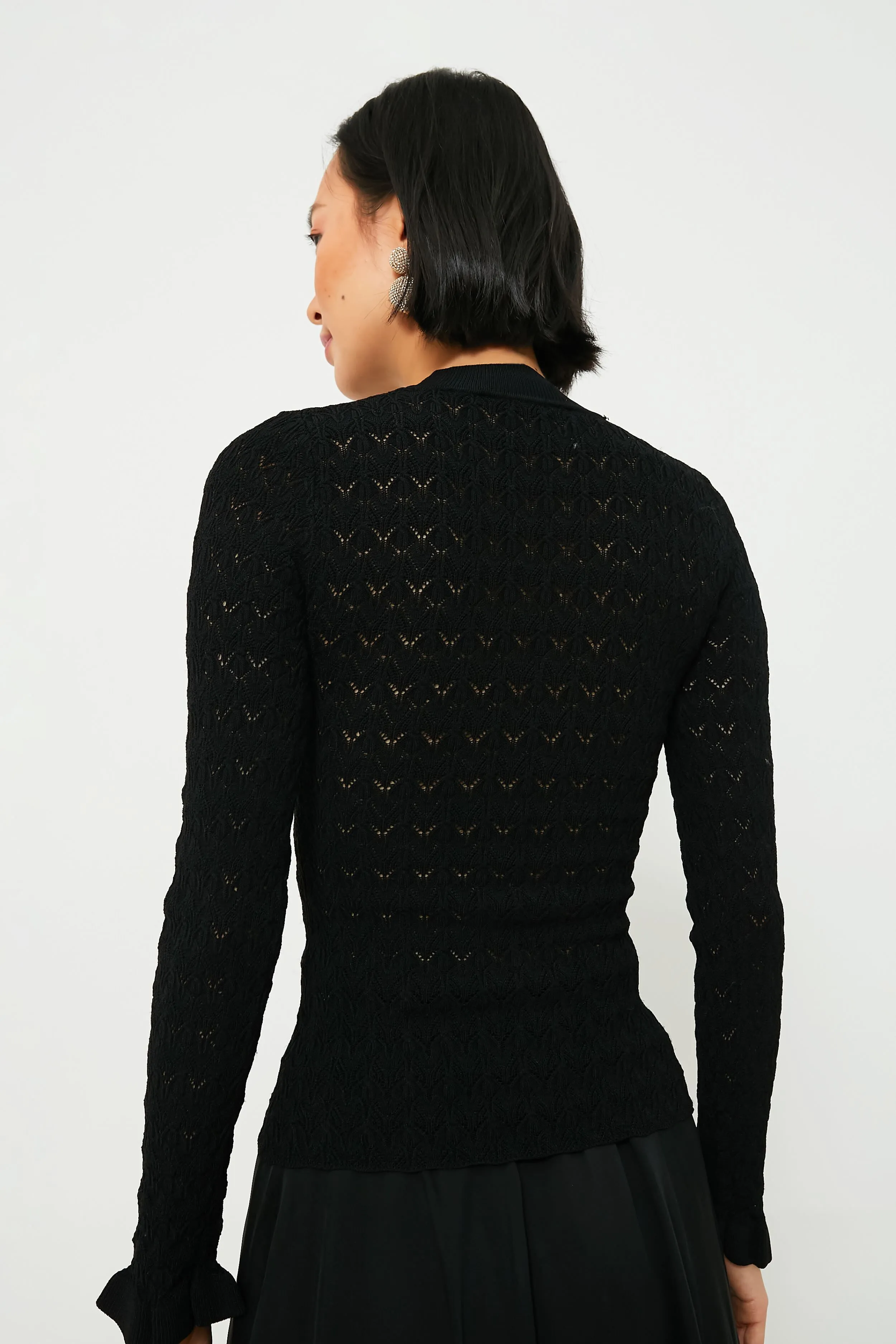 Black Rue Fine Knit Gauge High Neck Sweater