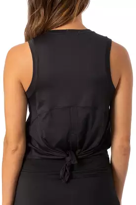 Black Sleeveless Sport Tie Top