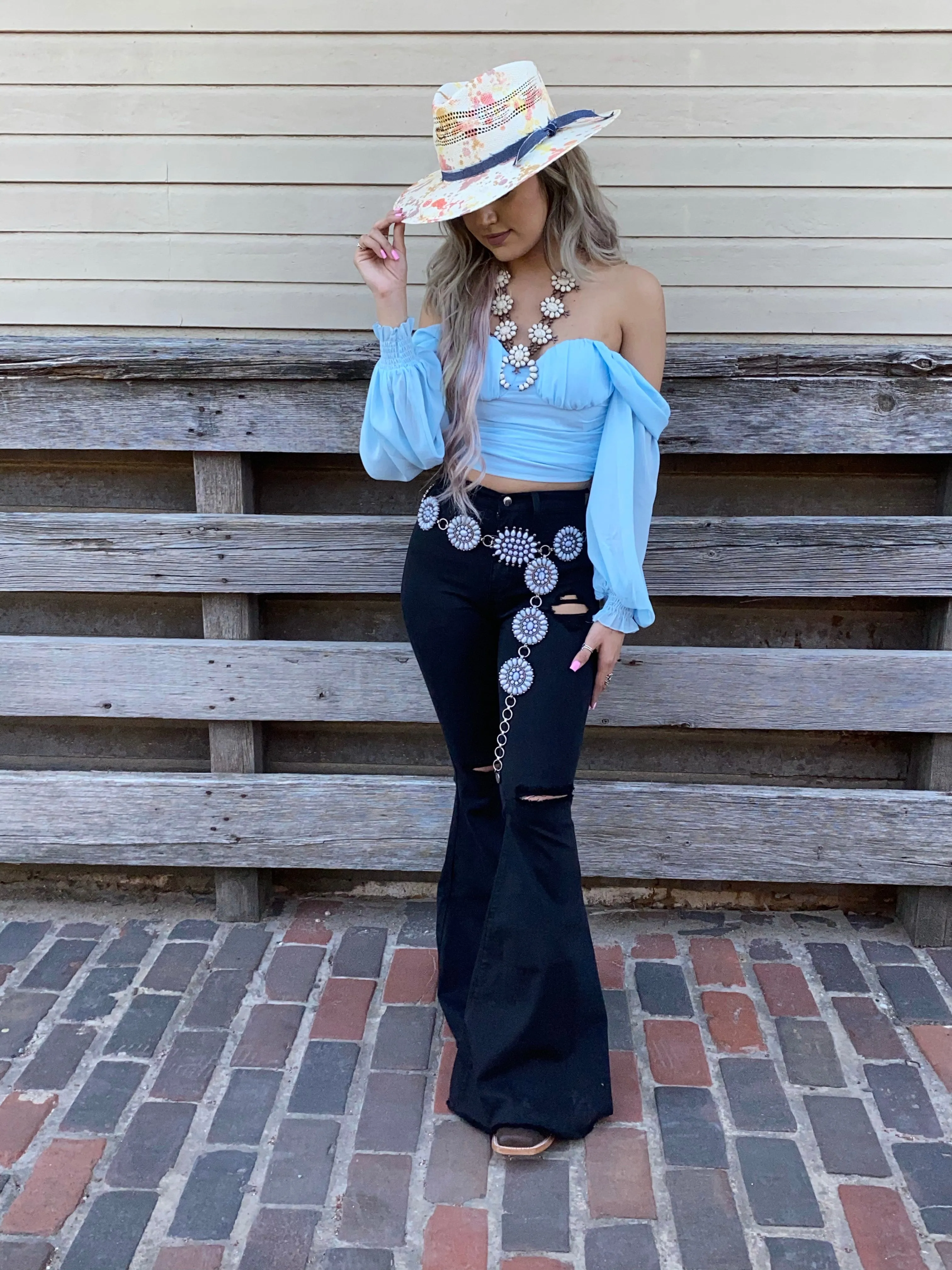 Black Stone Bell Bottoms