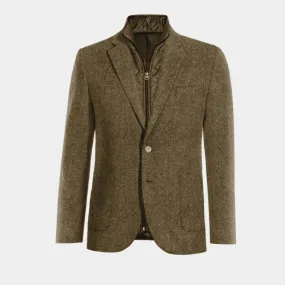  Blazer marrón de donegal tweed esencial