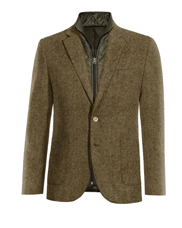  Blazer marrón de donegal tweed esencial