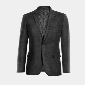  Blazer negro Ónix de terciopelo paisley de entretiempo