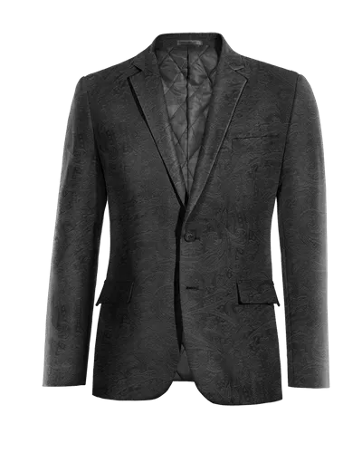  Blazer negro Ónix de terciopelo paisley de entretiempo