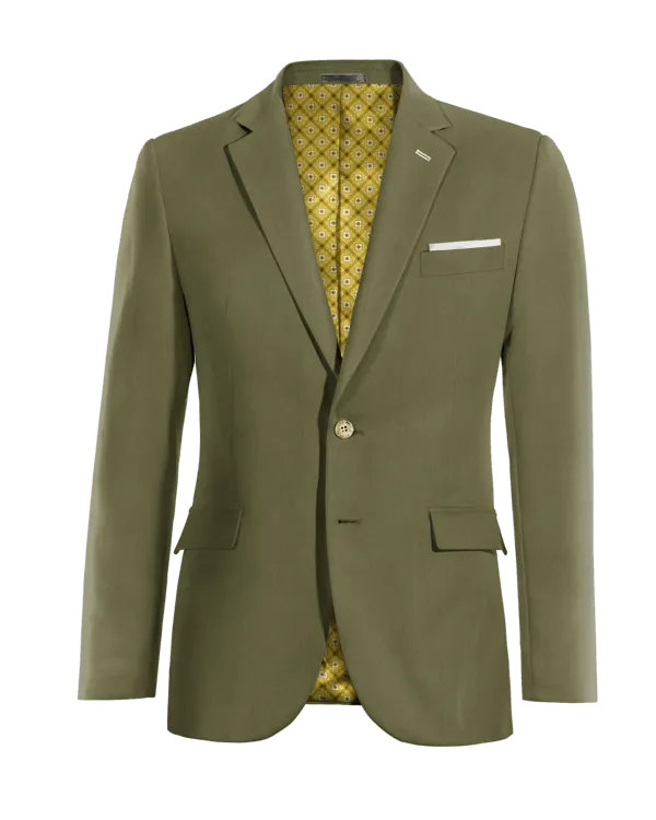  Blazer verde de lino esencial y pañuelo