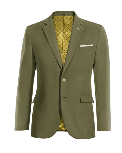  Blazer verde de lino esencial y pañuelo