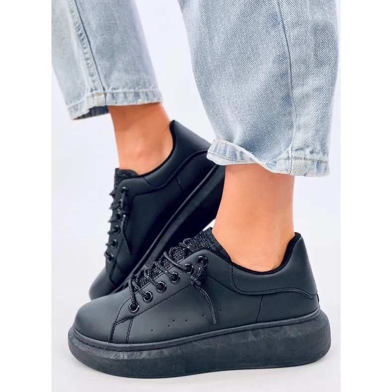 Brans All Black wedge sneakers