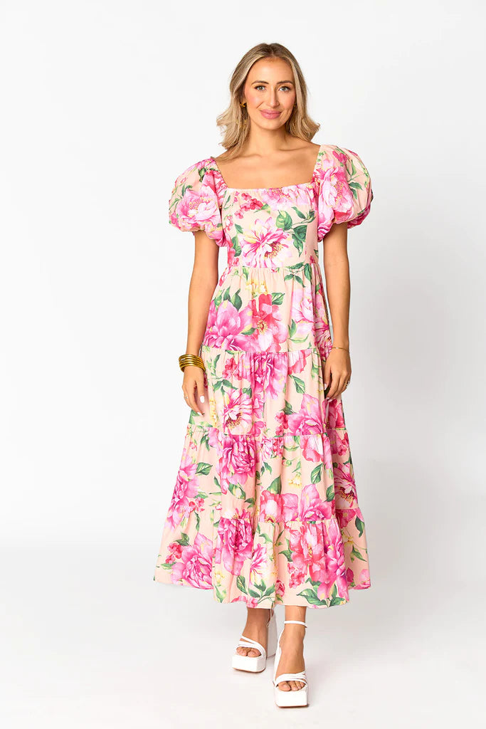 BUDDYLOVE JUNO PUFF SLEEVE MAXI DRESS - EXPLORER