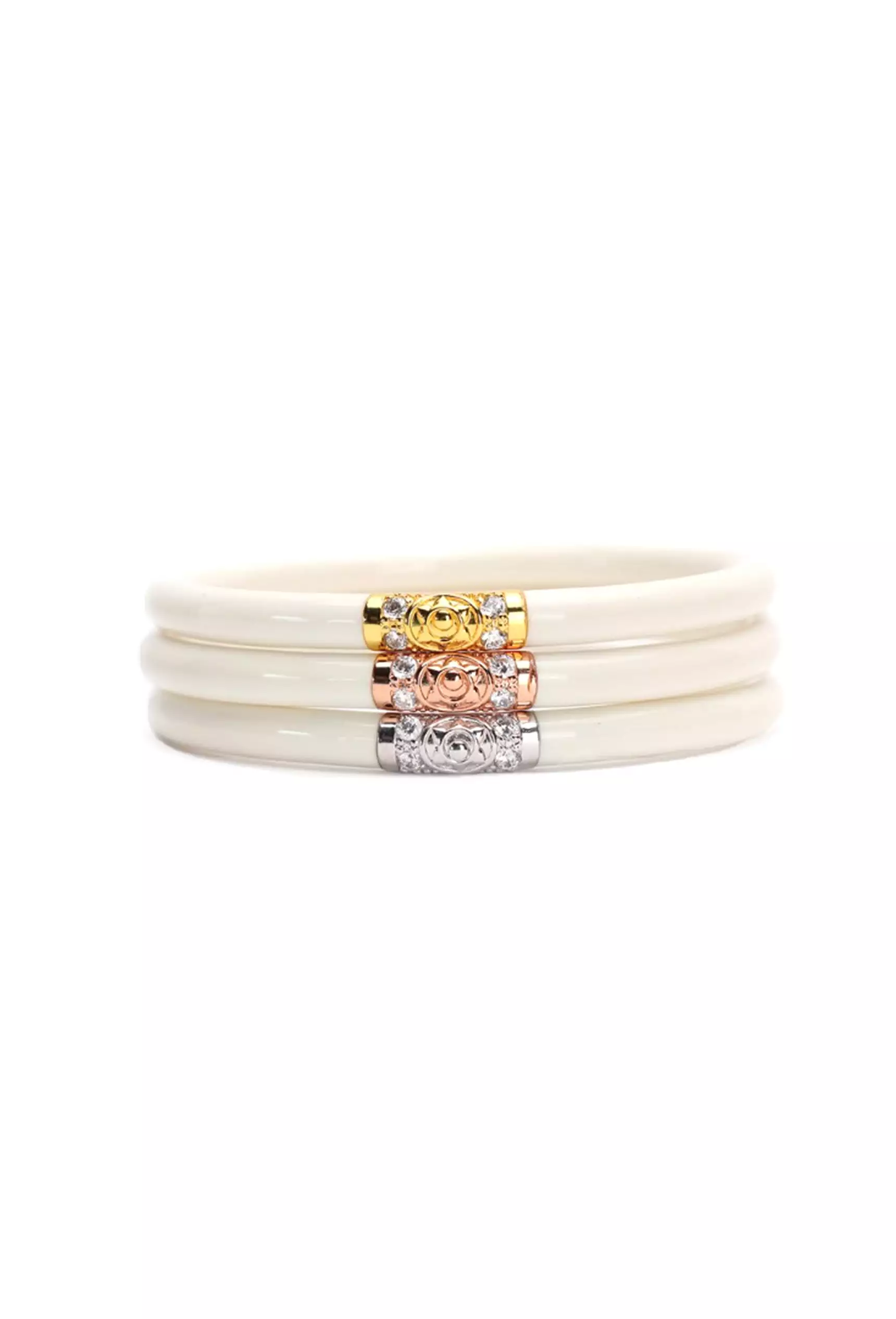 BUDHAGIRL Three Kings All Weather Bangles in Ivory