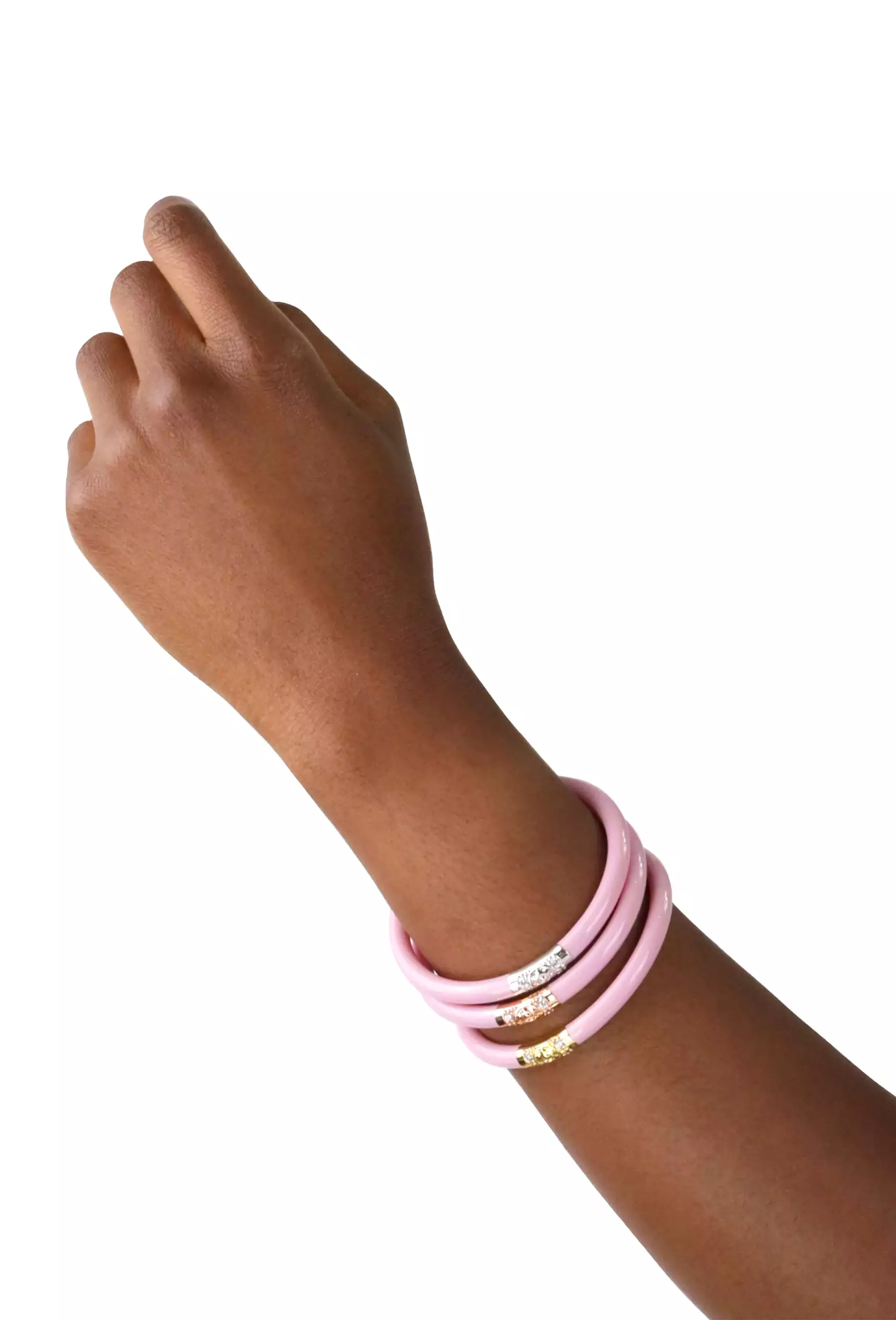 BUDHAGIRL Three Kings All Weather Bangles in Pink