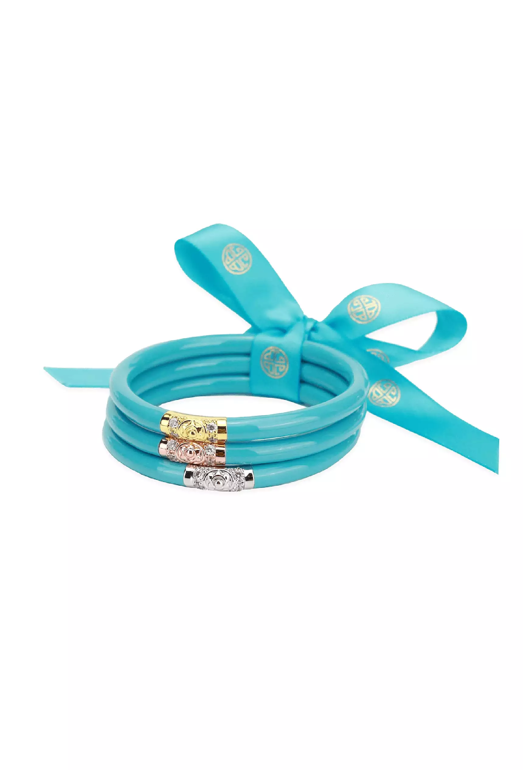 BUDHAGIRL Three Kings All Weather Bangles in Turquoise