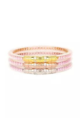 BUDHAGIRL Three Queens Bangles in Petal Pink