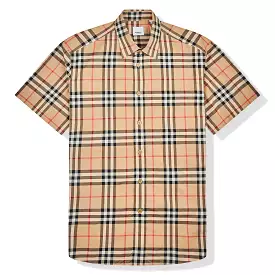 Burberry Short Sleeve Poplin Check Shirt