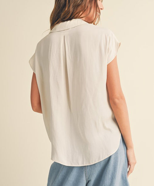 Button Down Top - Cream