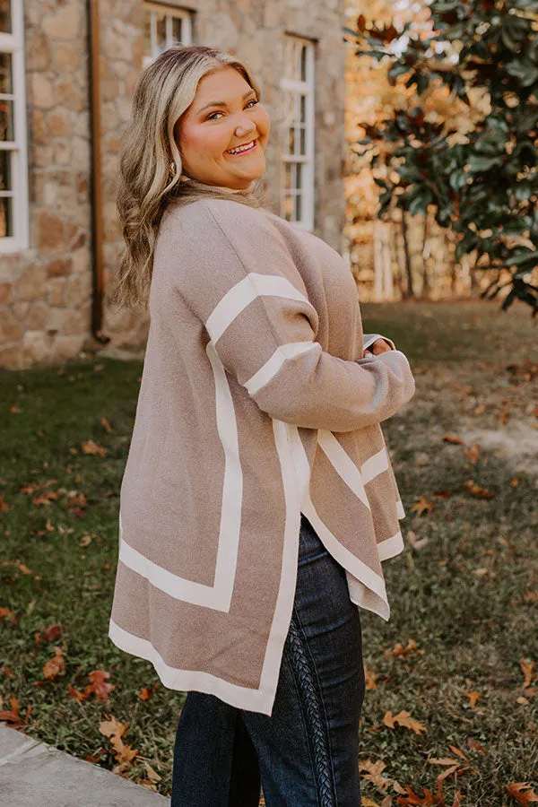 Cafe Meet Up Sweater Top in Taupe Curves