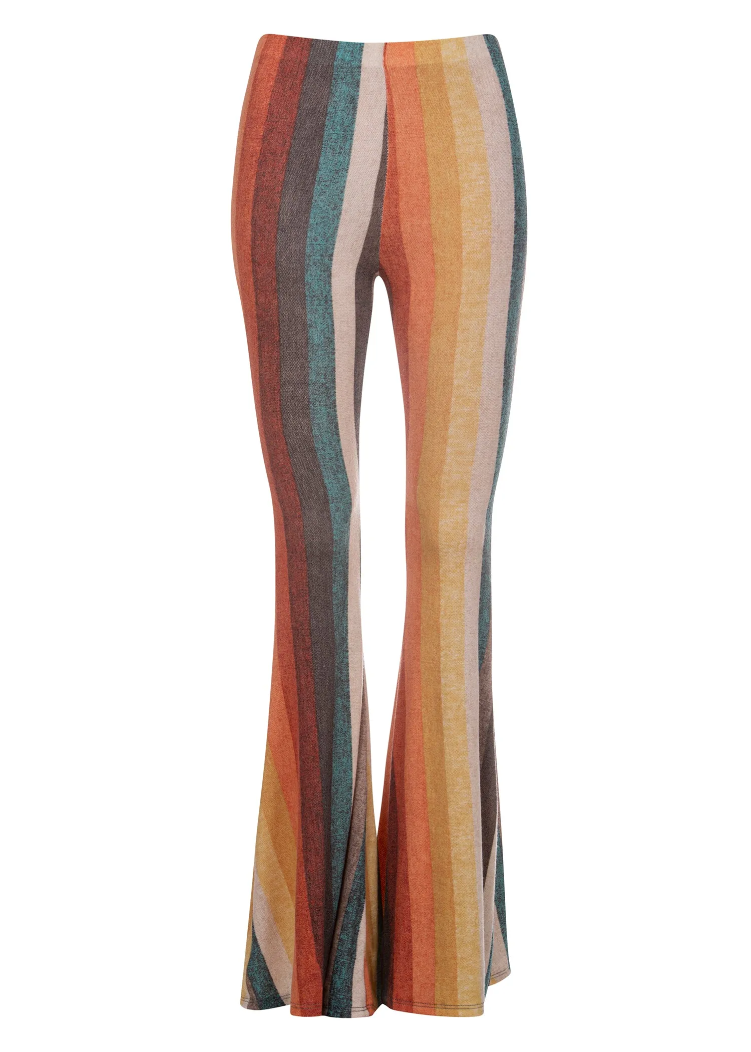 California Dreamin' Striped Seventies Retro Style Flared Bell Bottoms