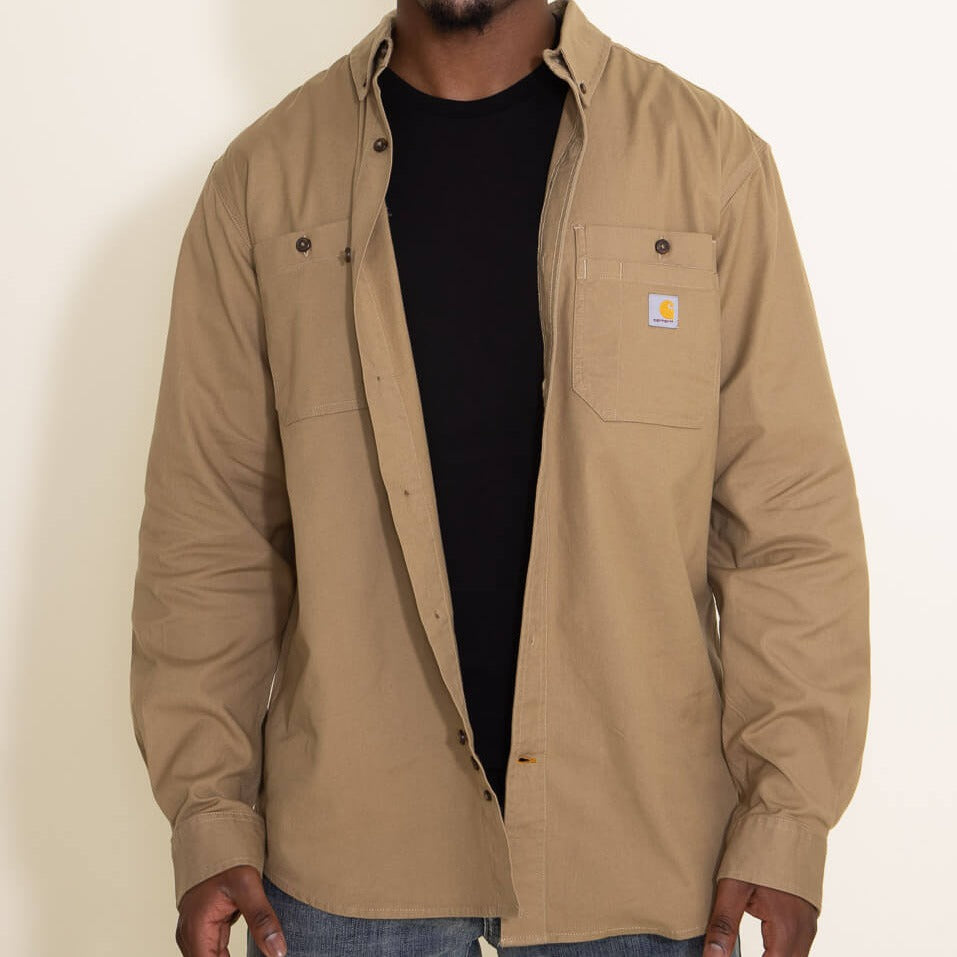 Carhartt Midweight Canvas Long Sleeve Shirt Khaki