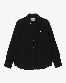 Carhartt WIP L/S Madison Fine Cord Shirt - Black