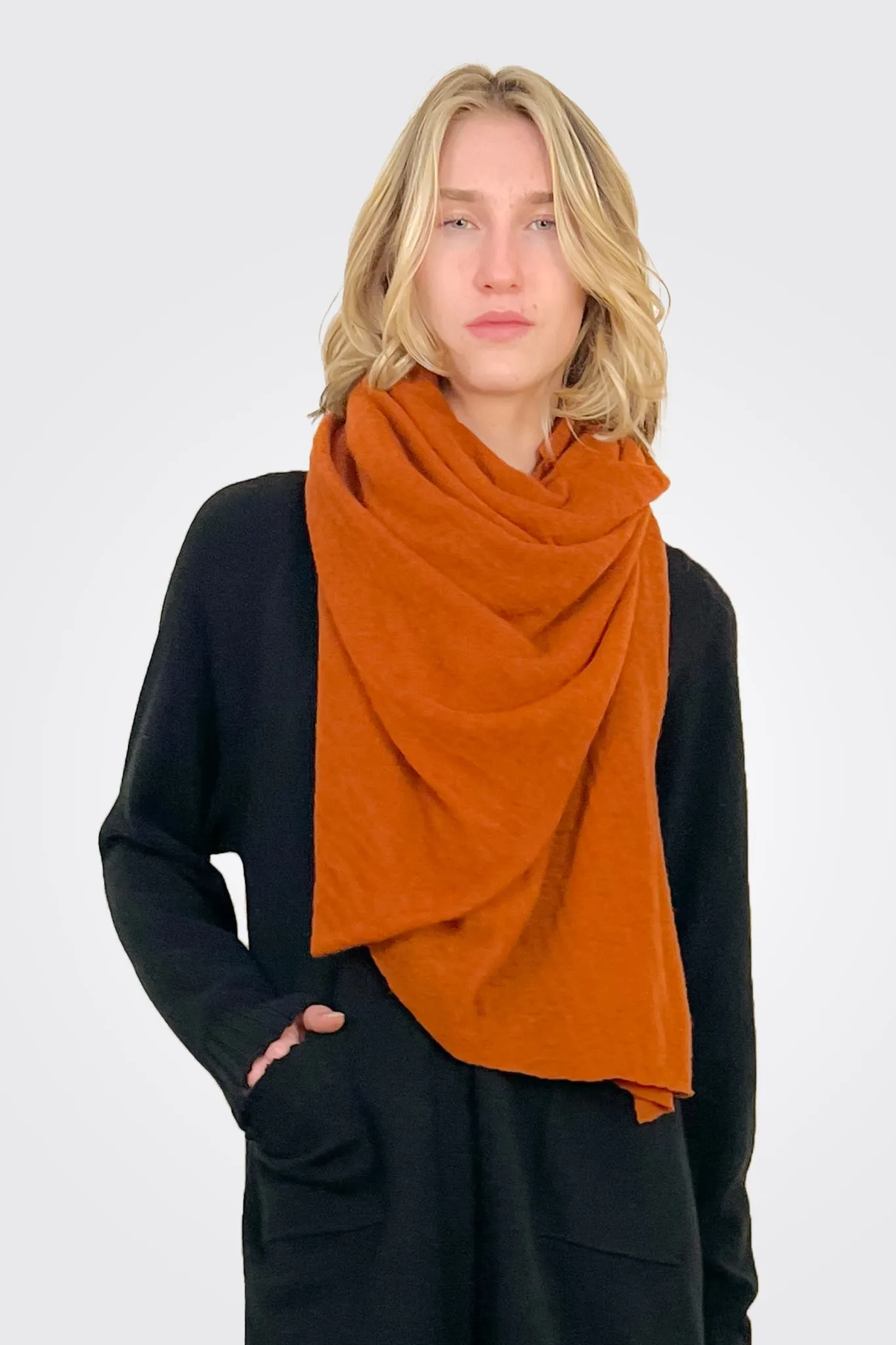 Cashmere Scarf  - Burnt Orange