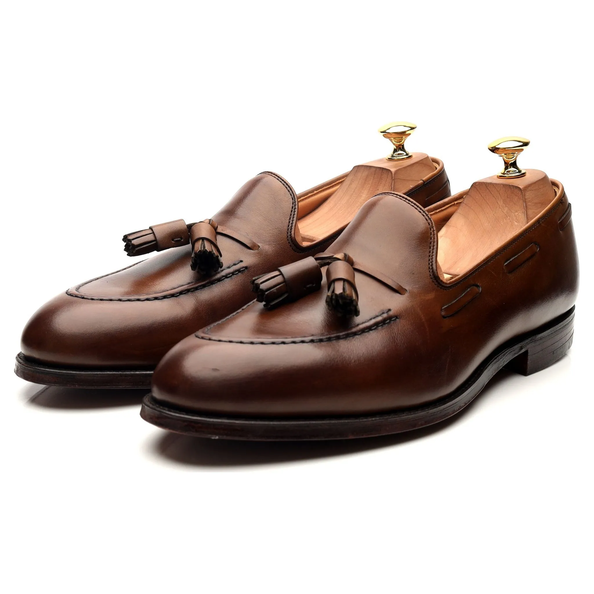 'Cavendish 2' Dark Brown Leather Tassel Loafers UK 9.5 E