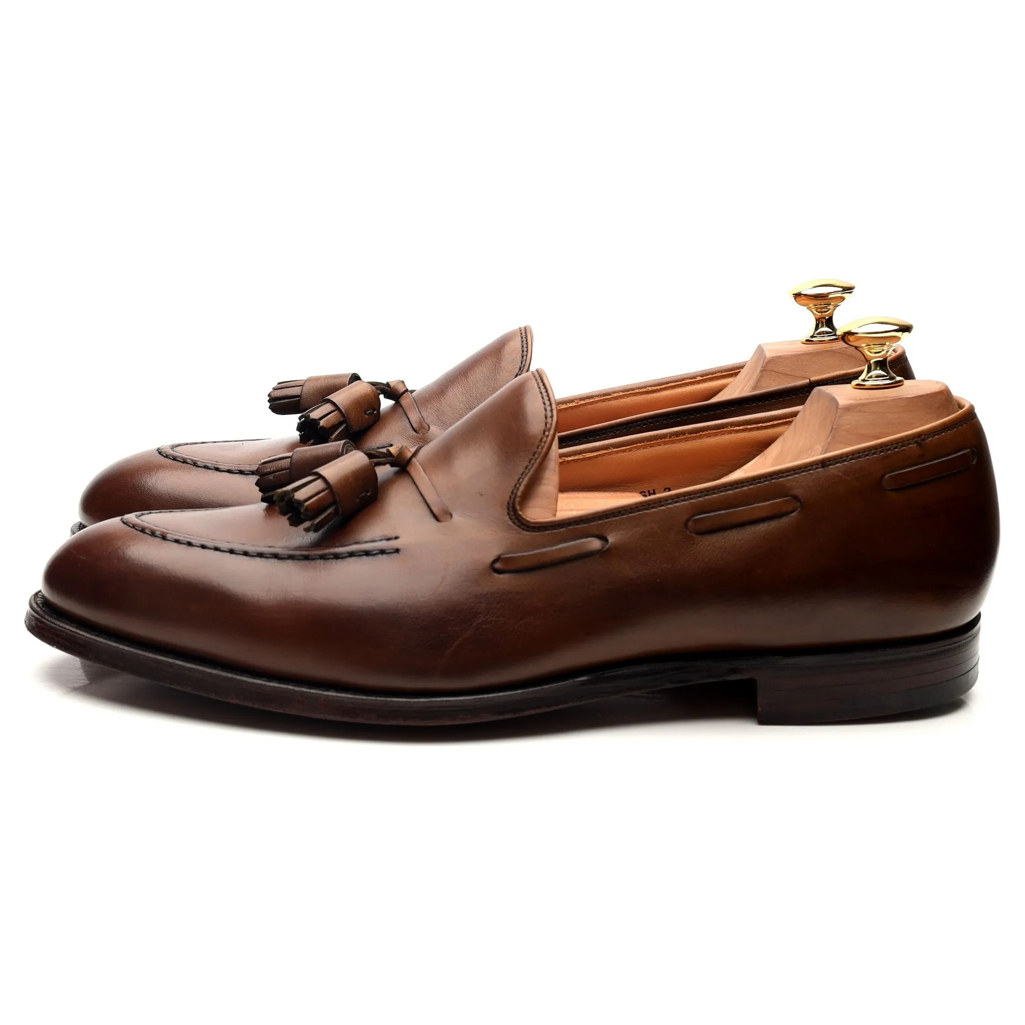 'Cavendish 2' Dark Brown Leather Tassel Loafers UK 9.5 E