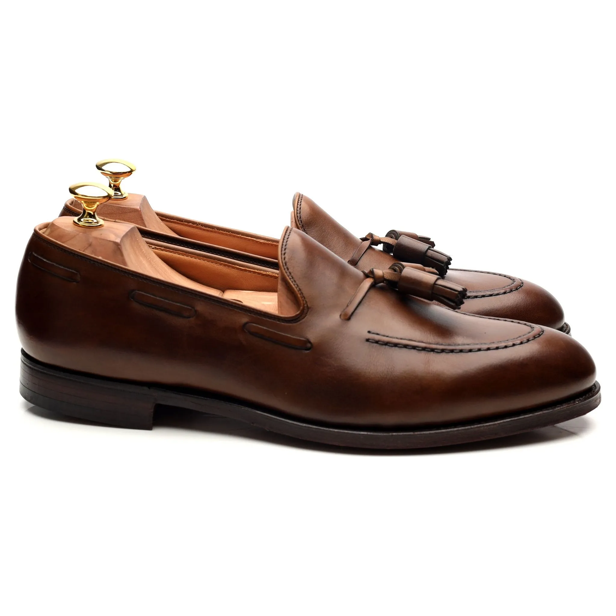 'Cavendish 2' Dark Brown Leather Tassel Loafers UK 9.5 E